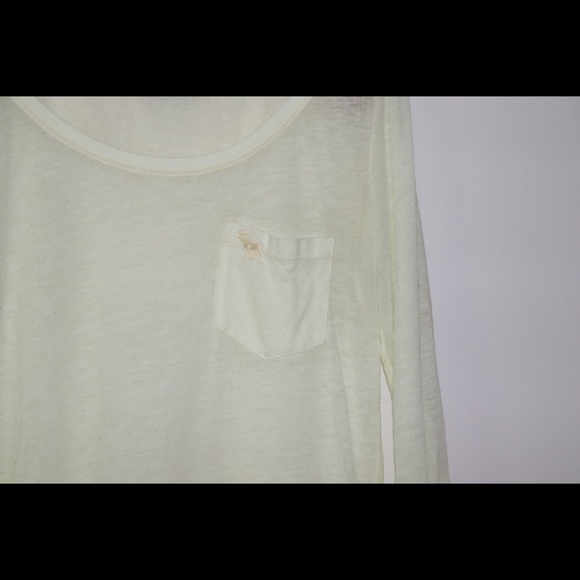 Sheer Yellow A&F Longs Sleeve Tee - Picture 7 of 7